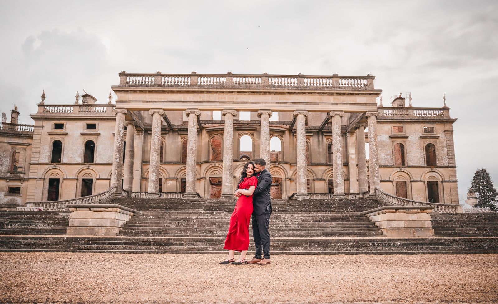 cinematic wedding videography style filming a couple in golden light; wedding videographer recording vows with a gimbal at a London venue; cinematic Asian wedding film shot of a baraat with a dhol.